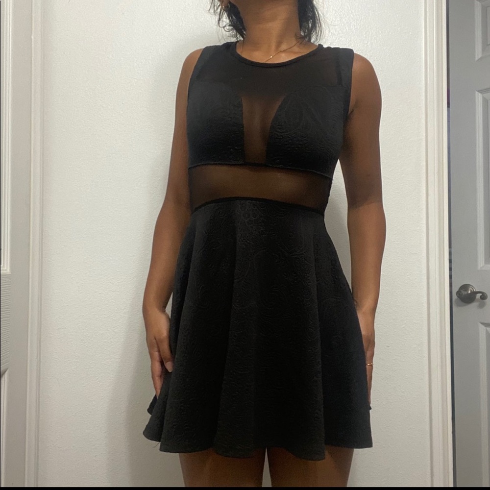 Little black dress with mesh